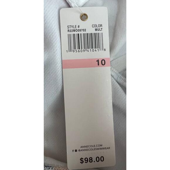 Anne Cole Swimsuit Size 10 Tropical Floral Print Front Cutout One Piece NWT - Picture 7 of 10